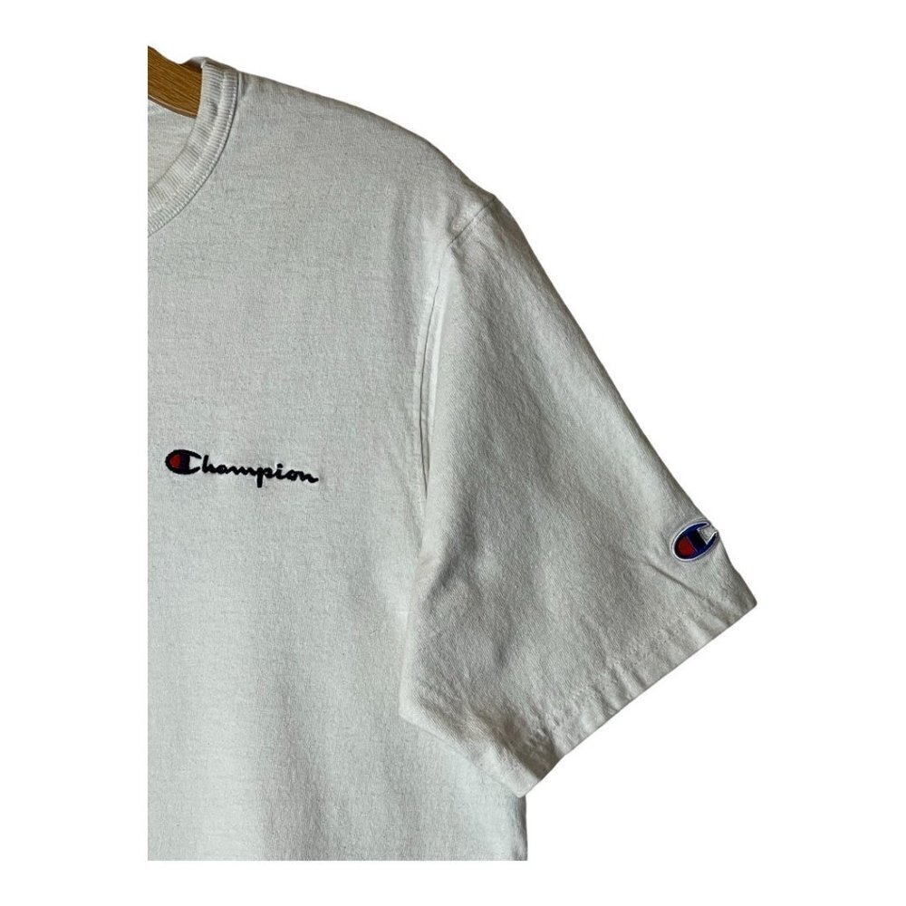 Champion White Crew Neck Embroidered Logo Short Sleeve T Shirt‎ Size M - Picture 5 of 9